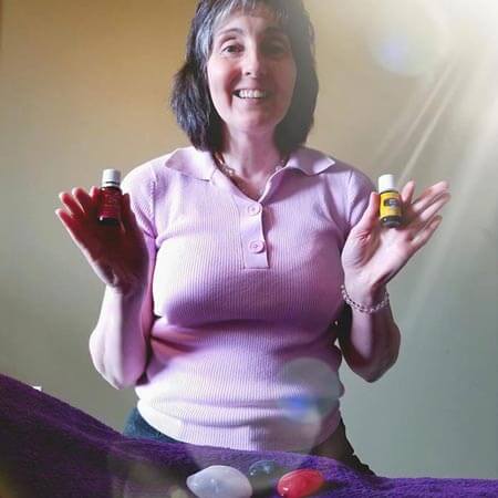 Heather holding essential oils